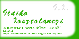 ildiko kosztolanczi business card